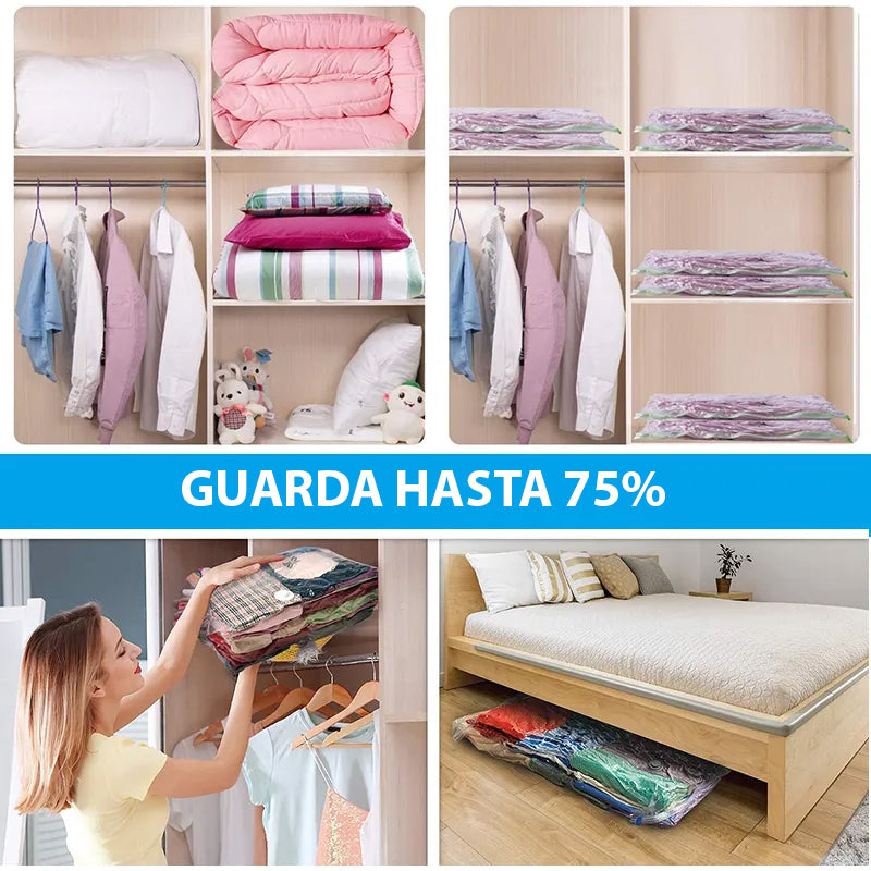 Bolsa de vacío, bolsa de almacenamiento, organizador para el hogar, borde transparente, organizador de ropa plegable, sello, bolsa de ahorro de viaje comprimida